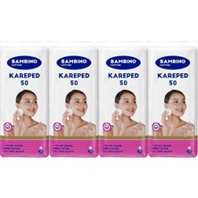 Bambino Cotton Kare Makyaj ve Bebek Temizleme Pamuğu 200 Adet (Kare En-Boy 7cm) (4pk*50)