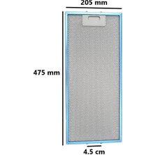 Hgnm E-Trading 205X474 mm Davlumbaz Filtresi Ankastre Aspiratör Alüminyum Metal Ocak Yağ Filtresi Teli E27