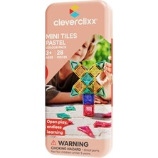 Cleverclixx Mini Tiles Travel Pack Seyahat Seti  Manyetik Bloklar, Pastel 28 Parça