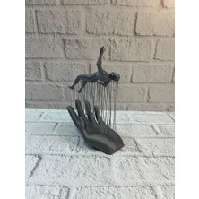 Magne Gri El Insan Figürü Minimal ve Anlamlı Dekoratif Biblo Modern Ev Dekorasyonu - TGR2741-9066