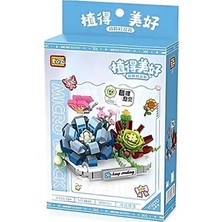 LZ-8831 Sanessiworldılı Buz Mavisi Kar Lotusu Çiçeği 370 Parça Block