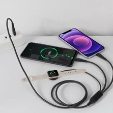 Magne Ally 2x Type-C 100W-27W + Apple Watch Için Type-C Şarj KABLOSU-(5775) - TGR8395-6100