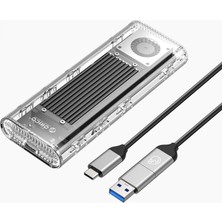 Orico TCM2-G20 USB 3.2 Gen2, 20GBPS, M.2 Nvme SSD Uyumlu, Max. 8tb Kapasite Desteği, Şeffaf Şık Tasarım, Dahili Fanlı, Type-C Disk Kutusu (TCM2-G20)