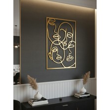 Bukava| Humana Line - Modern Metal Duvar Tablosu - Line Art Tasarım (55X70 Cm)