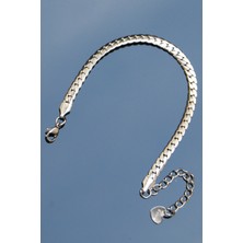 Rua Jewelry Çelik Italyan Ezme Gurmet Bileklik 5 mm Gümüş Renk | Kararmaz ,unisex ,2 Yıl Garantili