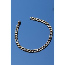 Rua Jewelry Çelik Italyan Figaro Bileklik 21CM 5 mm Altın Renk | Kararmaz ,unisex ,2 Yıl Garantili