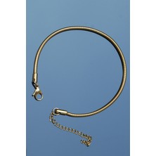 Rua Jewelry Çelik Italyan Yuvarlak Yılan Bileklik 3 mm Altın Renk | Kararmaz ,unisex ,2 Yıl Garantili
