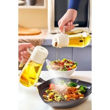 Comprox Karışık Renk Çift Kullanımlı 2 Fonksiyonlu Cam Yağdanlık ve Püskürtmeli Sprey Yağdanlık 2 In 1