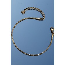 Rua Jewelry Çelik Italyan Recta Sarmal Bükümlü Bileklik 2 mm Altın Renk | Kararmaz ,unisex ,2 Yıl Garantili