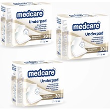 Medcare Yatak Koruyucu 60CM x 90CM - 30LU Paket x 3 Paket (90 Adet)