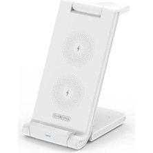Magne Duzzona 15W Katlanır 3 In 1 Telefon Kulaklık Saat Kablosuz Şarj STANDI-(5775) - TGR3336-3976