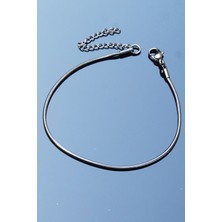 Rua Jewelry Çelik Italyan Yuvarlak Yılan Bileklik 1 mm Gümüş Renk | Kararmaz ,unisex ,2 Yıl Garantili