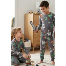 Zuzunga Computer Game Desenli Erkek Çocuk Pijama Takımı