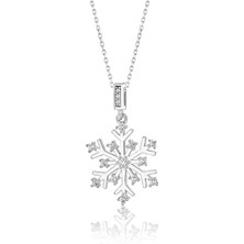Papatya Silver 925 Ayar Gümüş Kar Tanesi Kolye.rose.gold.rodaj Kar Tanesi