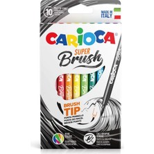 Carioca Süper Brush 10LU Keçeli Boya Kalemi Eğlenceli Tasarım ile Sınırsız Oyun Alanı