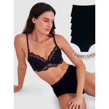 IPL Kadın Külot, Kadın Pamuklu Yüksek 5`li Paket (Siyah)