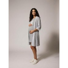 Cotonhause Kadın Kısa Kol Hamile Lohusa Gecelik Sabahlık Takım COT522175