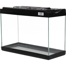 Kanki Pet 30 cm  KP3018 Siyah Renkli Kapaklı Akvaryum 7,5 Litre Cam Malzeme ile Ekonomik Kullanım