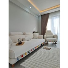 Arva Home Koltuk Örtüsü Püsküllü Çekyat Örtüsü 200 x 95