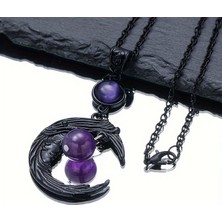 Dükkan Design Macig Moon Ametist Taşlı Gotik Kolye