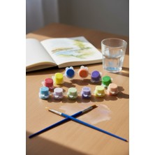 Çiçekli Atölye 12LI Boya ve 2 Li Fırça Seti