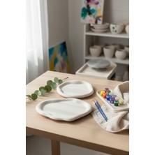 Çiçekli Atölye Dalgalı Tabak , Dekoratif Tabak,yüzük Takı Tabağı Boyama Seti, Yetişkinler Için Eğlenceli Etkinlik