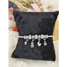 Tuel Gold&silver Insan Figürlü Çelik  Charm Bileklik