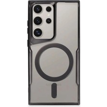 Freedom Storee Newface Samsung Galaxy S23 Ultra Kılıf Boyi Magsafe Silikon Kapak - Siyah