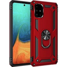Freedom Storee Newface Samsung Galaxy A71 Kılıf Sofya Yüzüklü Silikon Kapak - Kırmızı