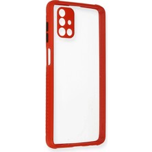 Freedom Storee Newface Samsung Galaxy M51 Kılıf Miami Şeffaf Silikon - Kırmızı