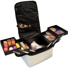 Profesyonel Katlı Beyaz Makyaj Çantası