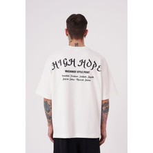 Machinist Erkek High Hope Baskılı Oversize Tişört Ekru