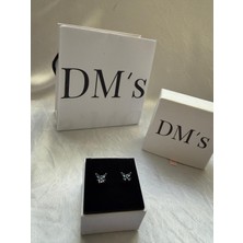 DMs Silver Çivili Kelebek Gümüş Küpe