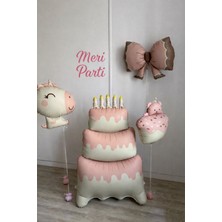 Meri Parti Pastel Pembe Dev Pasta Folyo Balon Seti – Özel Tasarım Doğum Günü Dekoru