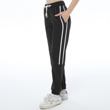 ASN Concept Kadın Yanı Extraforlu Paçası Lastikli Siyah Renk Eşofman Altı(Büyük Beden Seçeneğiyle)