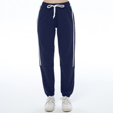 ASN Concept Kadın Yanı Extraforlu Paçası Lastikli Lacivert Renk Eşofman Altı(Büyük Beden Seçeneğiyle)