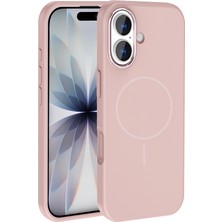 Ankayan Teknoloji iPhone 17 Kılıf M-Safe Şarj Özellikli Metal Kamera Çerçeveli Zore Edi Silikon Kapak - Rose Gold