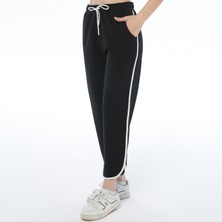 ASN Concept Kadın Siyah Renk Yırtmaç Paçalı Biyeli Pantolon (Büyük Beden Seçeneğiyle)