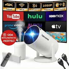 2026 Versiyon Akıllı Taşınabilir Projektör, Ev Sineması ve Android Tv Özellikli