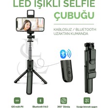 Feyza Design LED Işıklı Bluetooth Kablosuz Selfie Çubuğu ve Tripod Monopod