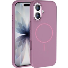 Mobilefix iPhone 17 Kılıf M-Safe Şarj Özellikli Metal Kamera Çerçeveli Zore Edi Silikon Kapak - Mor