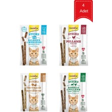 Gimcat Sticks Kuzu ,balık ,hindi ,kümes Hayvanı Kedi Ödül Çubuğu Karışık 20 gr x 4 Adet