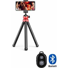 Feyza Design Esnek Tripod Kamera ve Telefon Tutucu, 360° Döner, Bluetooth Kumandalı