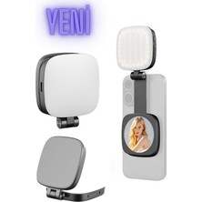 Feyza Design Aynalı Magsafe Uyumlu Selfie Işığı, Ayarlanabilir Açı ve 5 Sıcaklık Modu