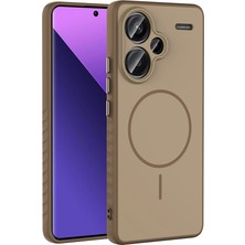 Mobilefix Redmi Note 13 Pro Plus 5g Kılıf M-Safe Şarj Özellikli Zore Tea Kapak - Gold