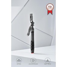 Feyza Design Çok Amaçlı 1.8m Selfie Çubuğu Kamera ve Telefon Tutucu Siyah L17