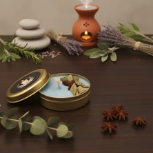 Designsnowfasion– Okaliptüs Aromalı Doğal Kokulu Mum Turkuaz (50 G Metal Kutu)