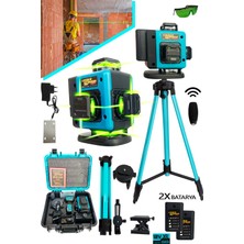 Feyza Design 360° Akülü Kumandalı Tripod Lazer Mesafe Ölçer, 16 Köşe, Ayaklı