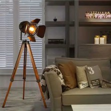 Feyza Design Şık Siyah Tripod Ayaklı Lambader, Retro Tarz, Modern ve Fonksiyonel Tasarım