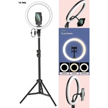 Feyza Design 10 Inç LED Halka Işık Tripod, Makyaj ve Çekim Için Harika Aydınlatma